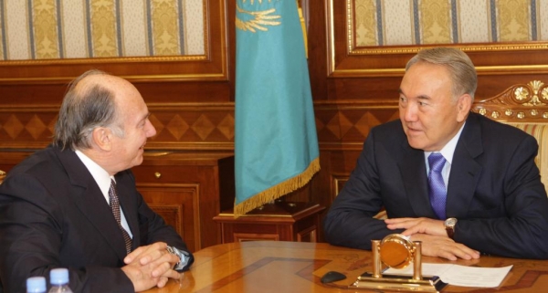 President Nursultan Nazarbayev of Kazakhstan with His Highness the Aga Khan